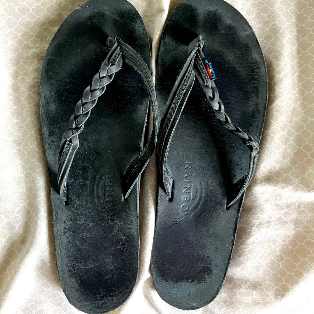 Black RAINBOW flipflops